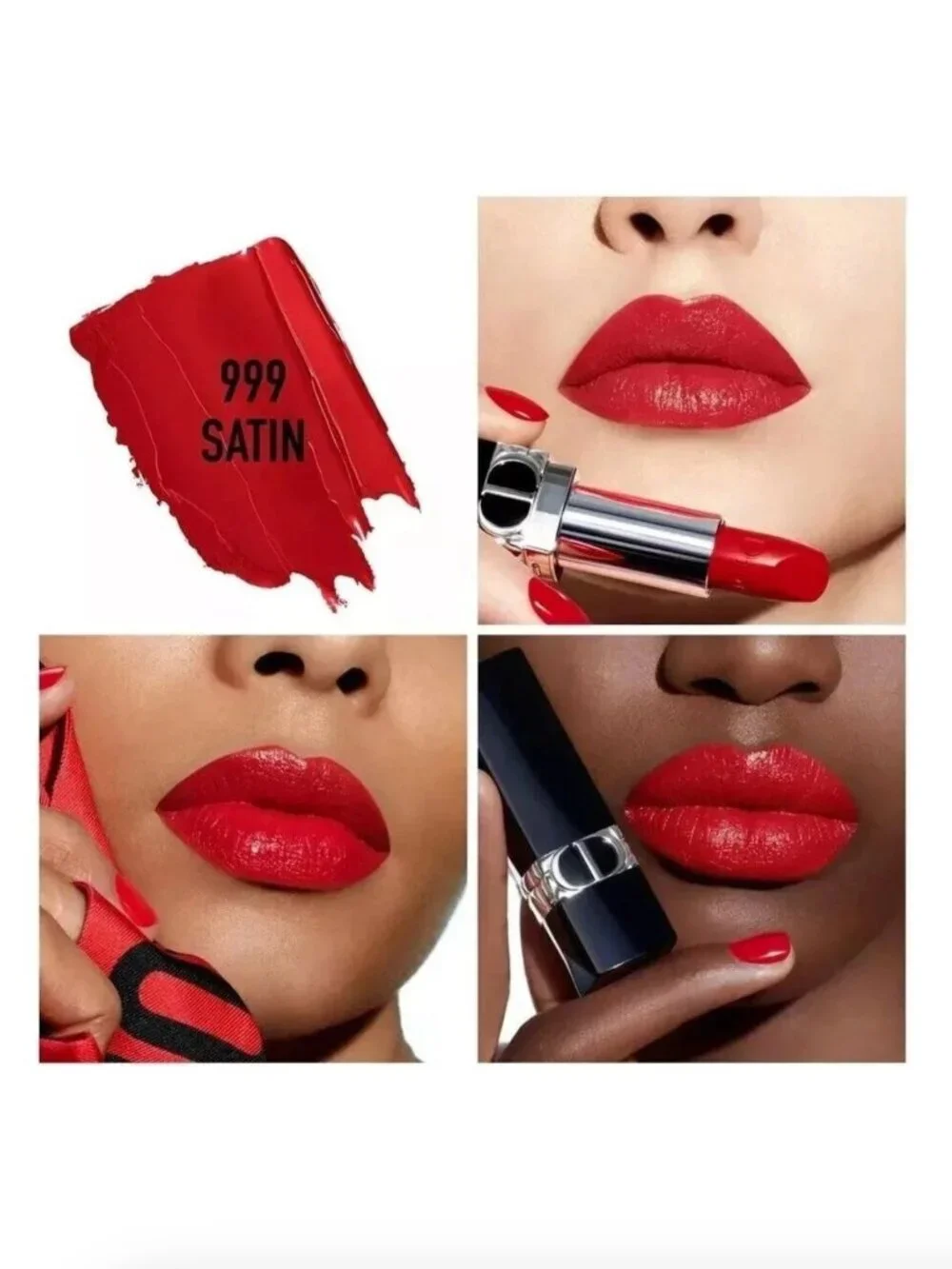 Dior Rouge Dior Lipstick in 999 Satin Bright Red Mini Size 1.5g / 0.05oz